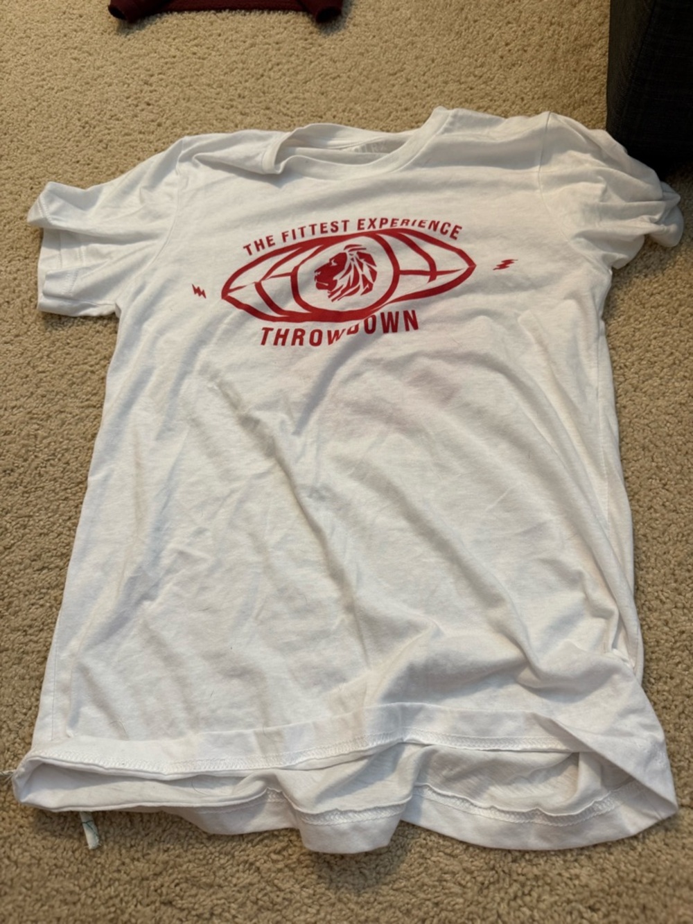 Throwdown 'The Fittest Experience' Graphic Tee - White with Red Logo